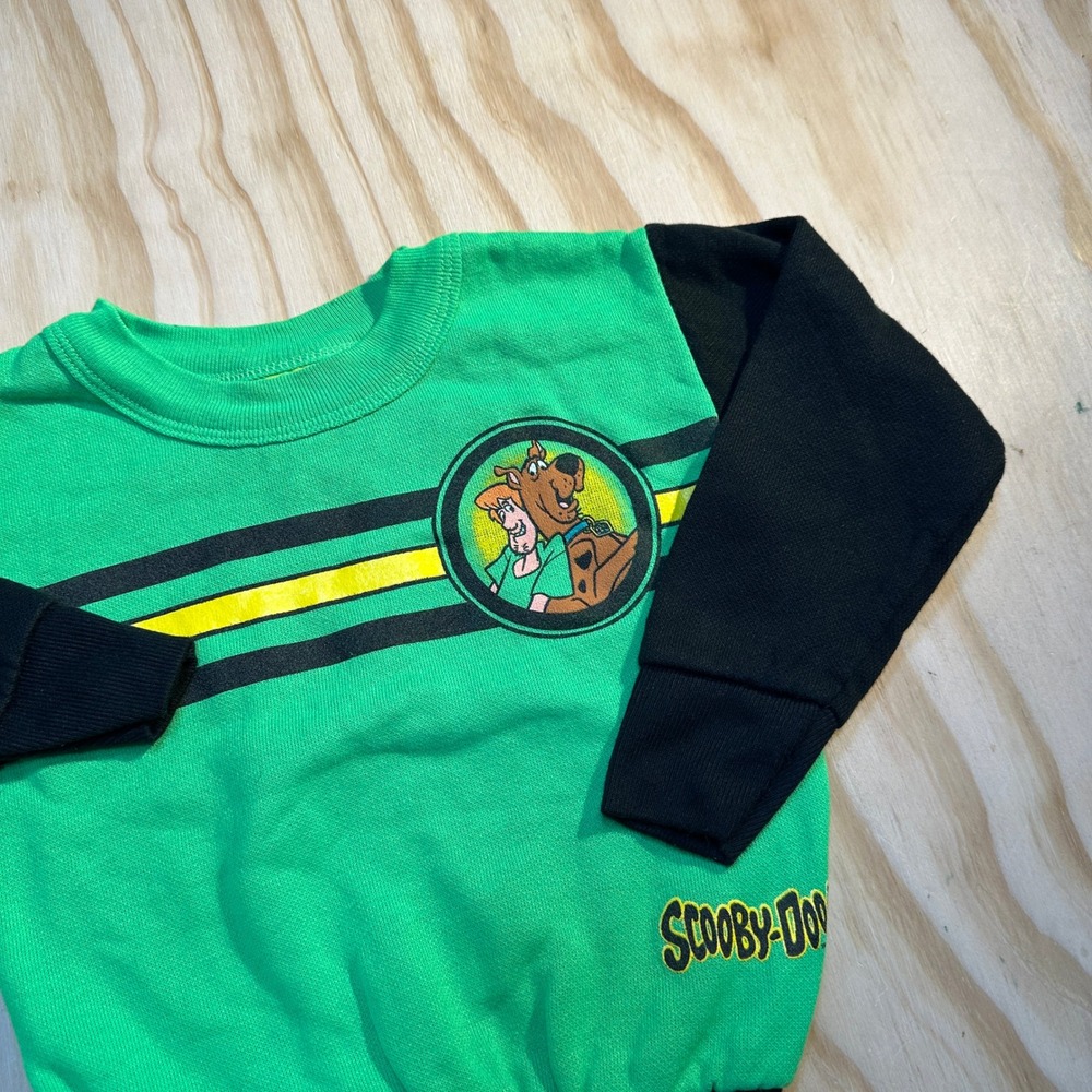 Vtg Scooby-Doo Cartoon Network Toddler Green Black Graphic Sweatshirt Size M 3T